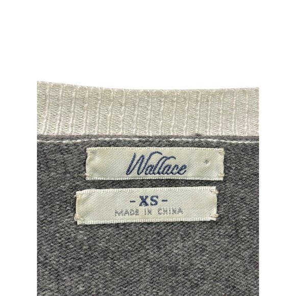 Madewell Wallace XS Tunic Sweater Button Shoulder Detail Pocket Grey White - Picture 4 of 6